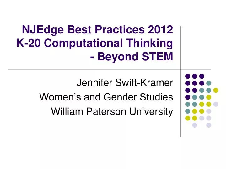 njedge best practices 2012 k 20 computational thinking beyond stem