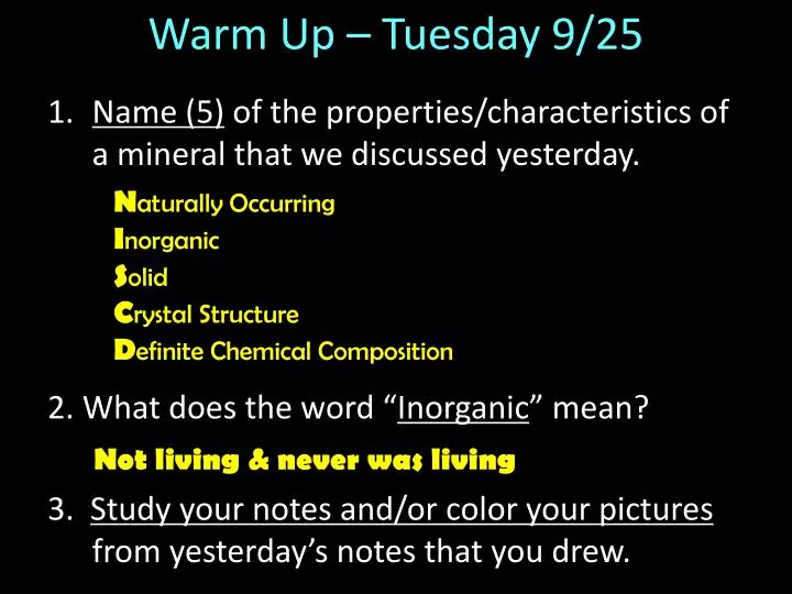 warm up tuesday 9 25