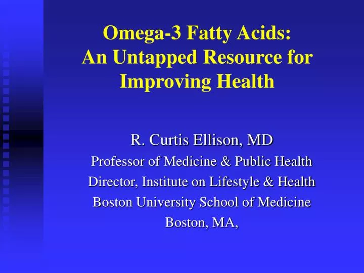 omega 3 fatty acids an untapped resource for improving health