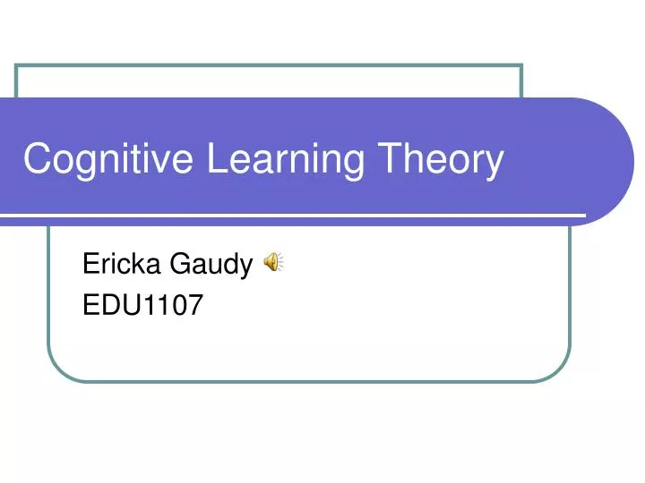 cognitive learning theory