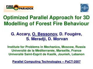 PaCT-2007: Optimized Parallel Approach for 3D Modelling