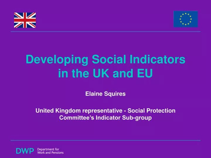 developing social indicators in the uk and eu