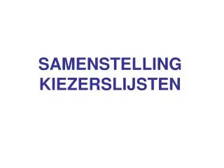 samenstelling kiezerslijsten