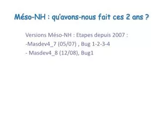 m so nh qu avons nous fait ces 2 ans
