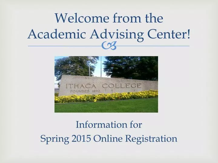 welcome from the academic advising center