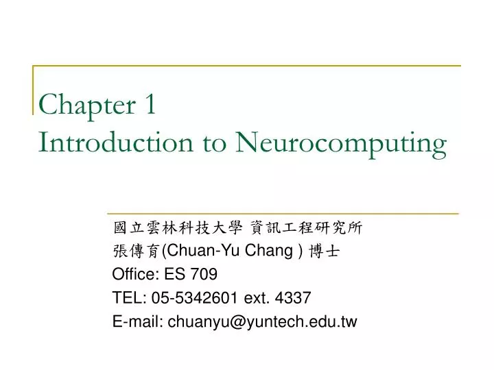 chapter 1 introduction to neurocomputing