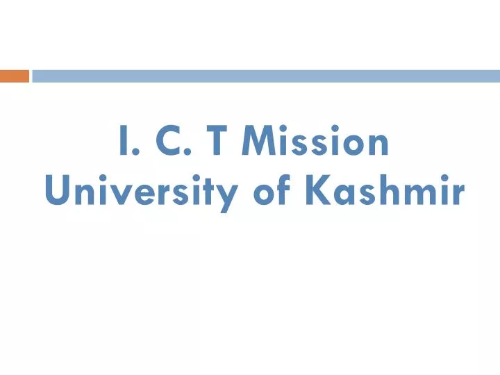 i c t mission university of kashmir