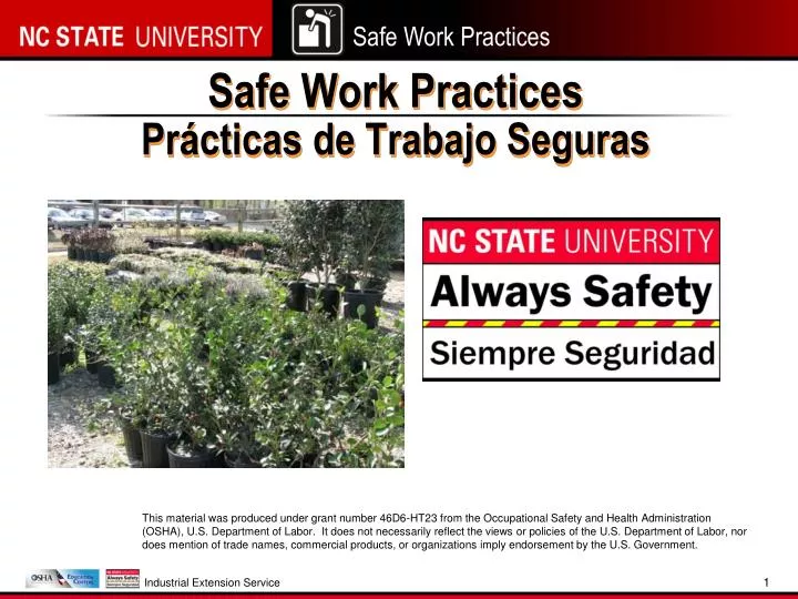 safe work practices pr cticas de trabajo seguras