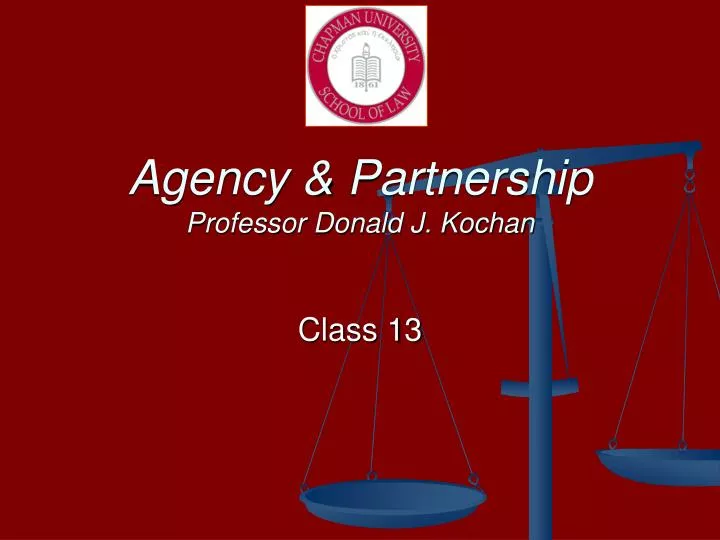 agency partnership professor donald j kochan