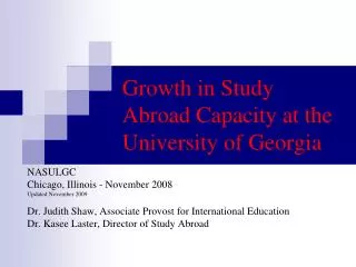 Growth in Study Abroad Capacity at the University of Georgia