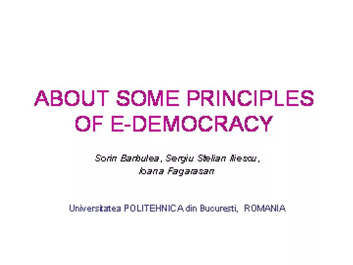 about some principles of e democracy