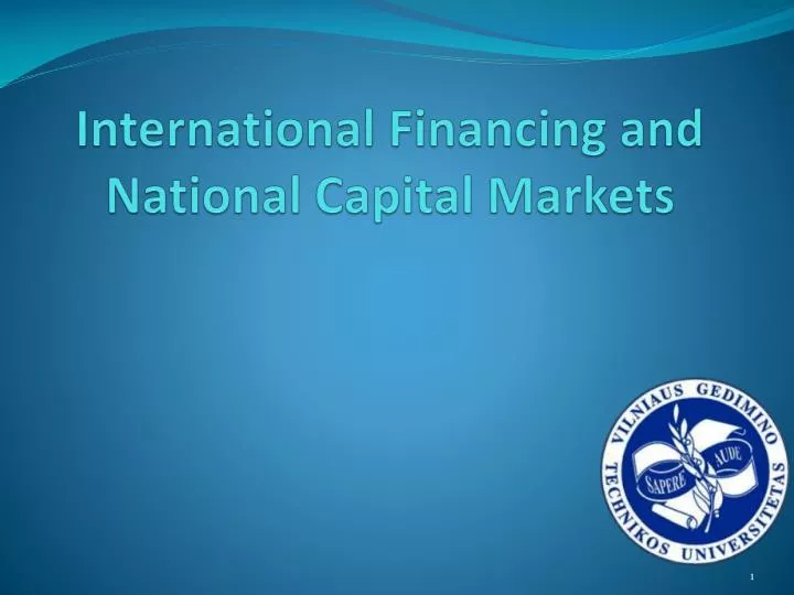 international financing and national capital markets