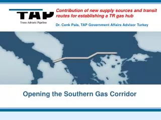Contribution of new supply sources and transit routes for establishing a TR gas hub