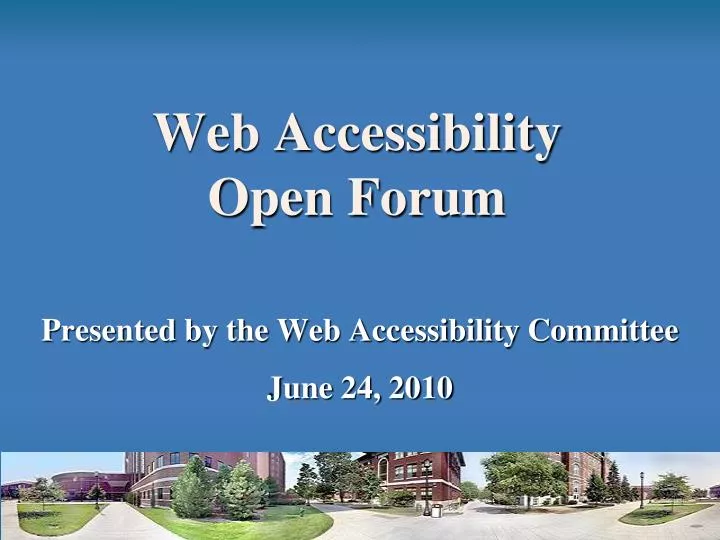 web accessibility open forum