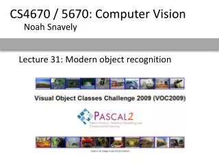 Lecture 31: Modern object recognition