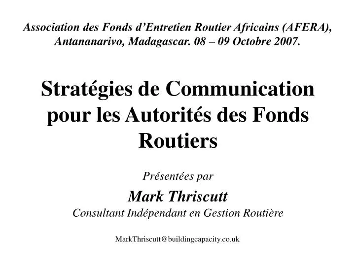 strat gies de communication pour les autorit s des fonds routiers