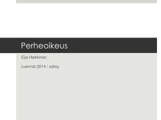 perheoikeus