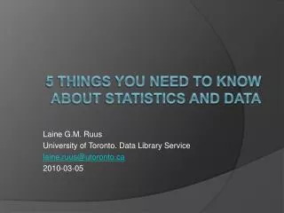 5 things you need to know about statistics and data