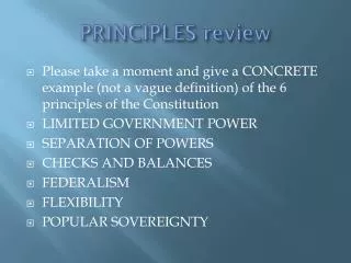PRINCIPLES review