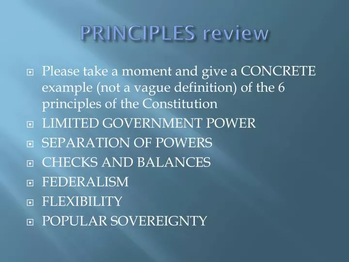 principles review