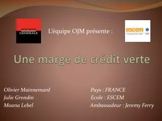 une marge de cr dit verte