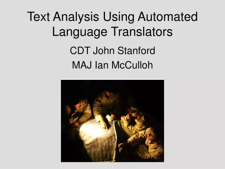text analysis using automated language translators