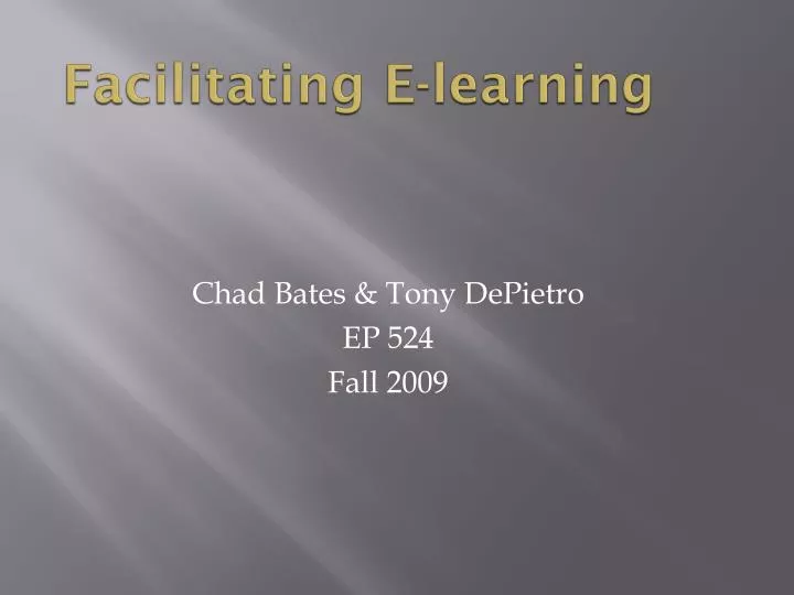 facilitating e learning