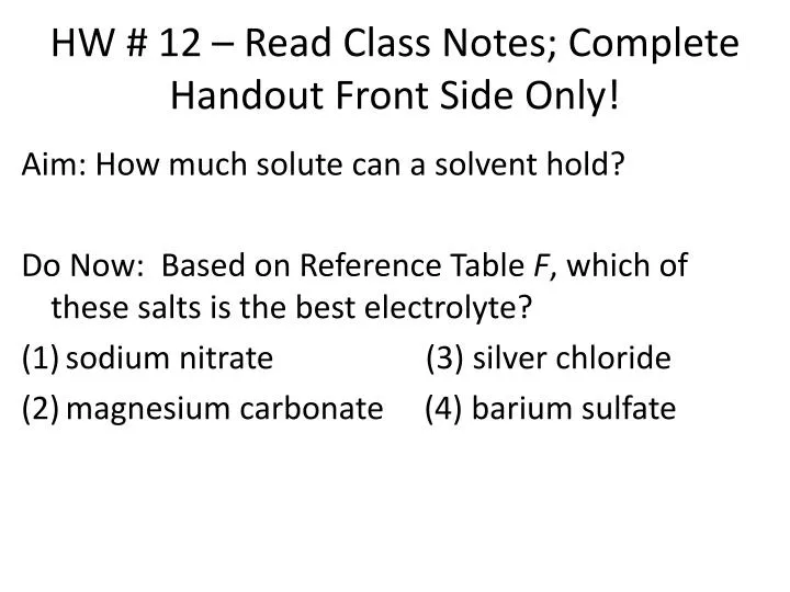 hw 12 read class notes complete handout front side only