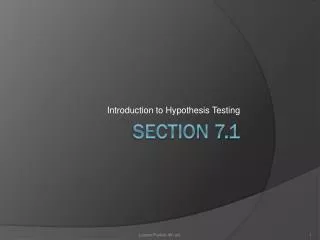 introduction to hypothesis testing