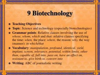 9 Biotechnology