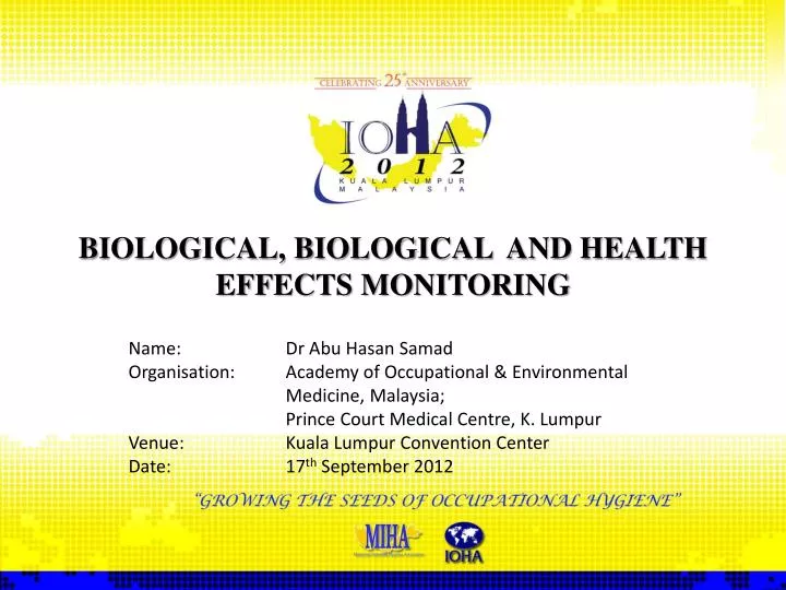 biological biological and health effects monitoring