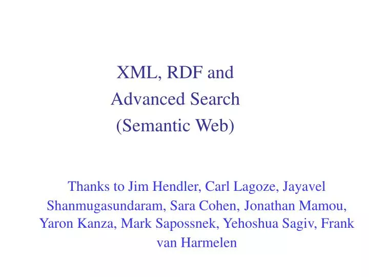 xml rdf and advanced search semantic web