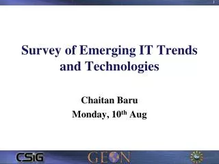 Survey of Emerging IT Trends and Technologies