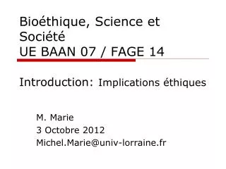 bio thique science et soci t ue baan 07 fage 14 introduction implications thiques