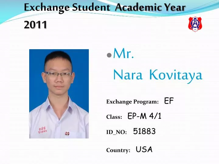 exchange student academic year 2011