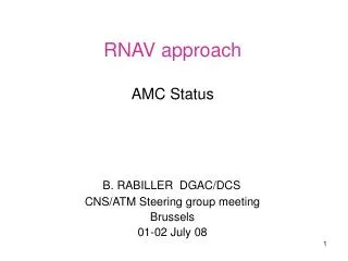 RNAV approach AMC Status
