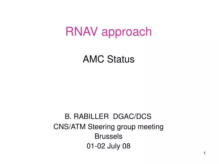 rnav approach amc status