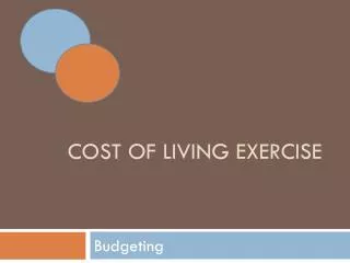 Cost of living exercise