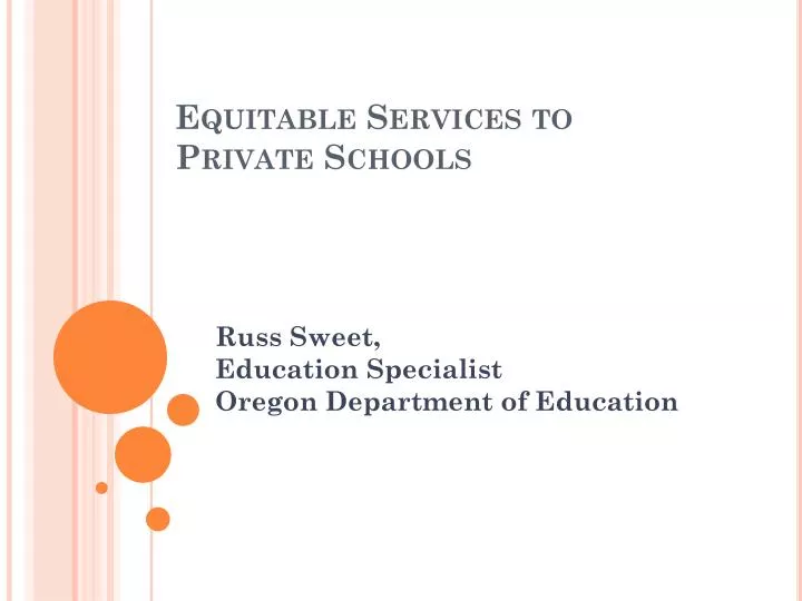 equitable services to private schools