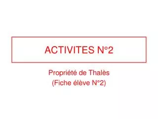 activites n 2