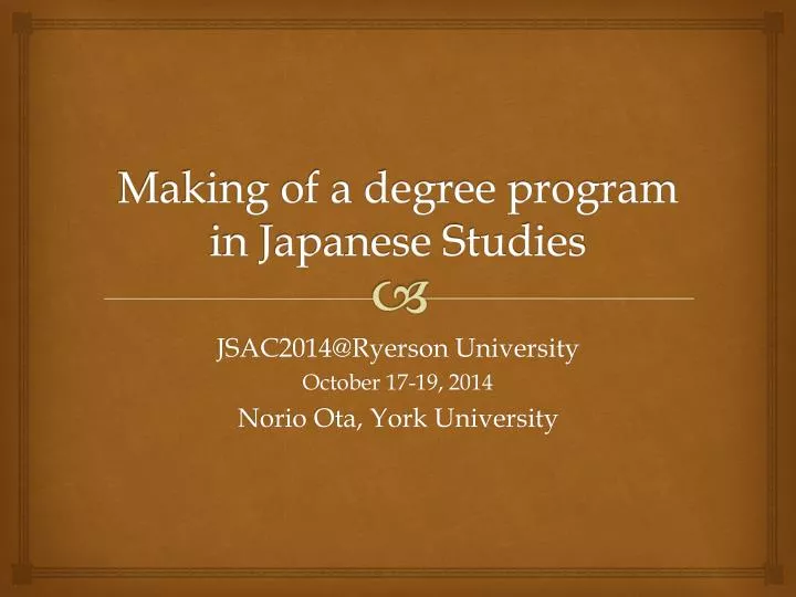 making of a degree program in japanese studies