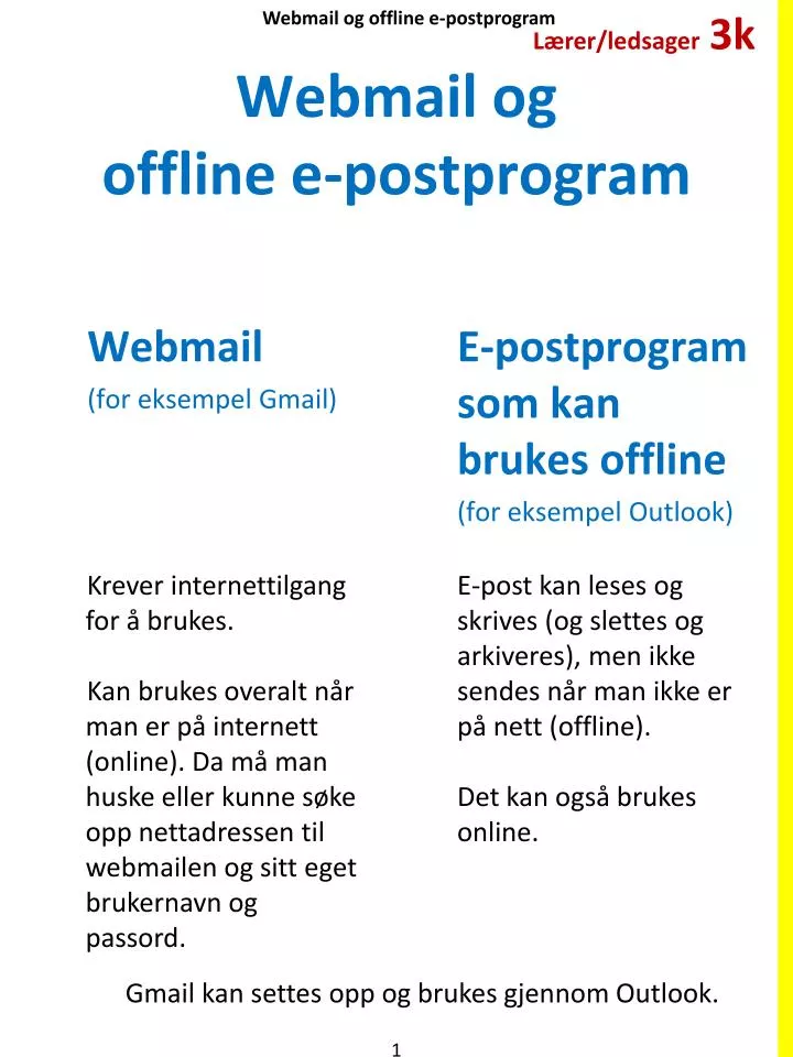 webmail og offline e postprogram