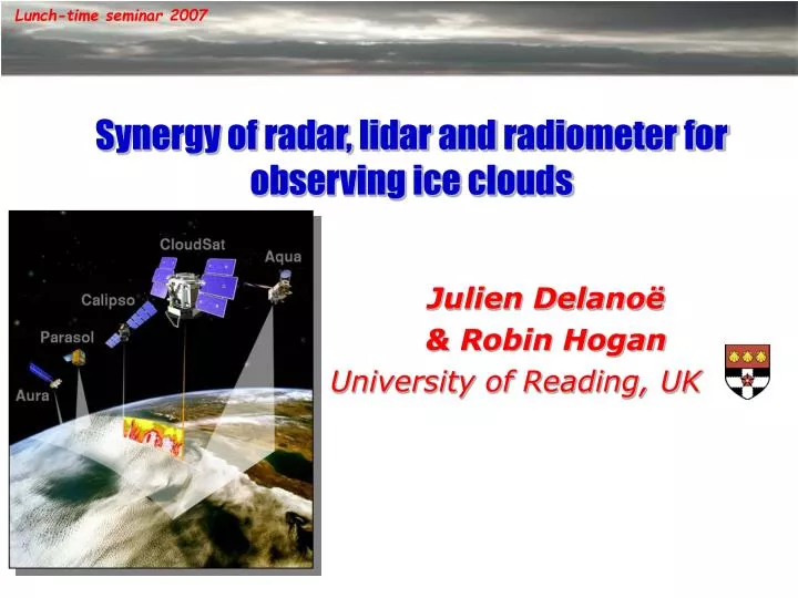 synergy of radar lidar and radiometer for observing ice clouds