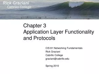 Chapter 3 Application Layer Functionality and Protocols