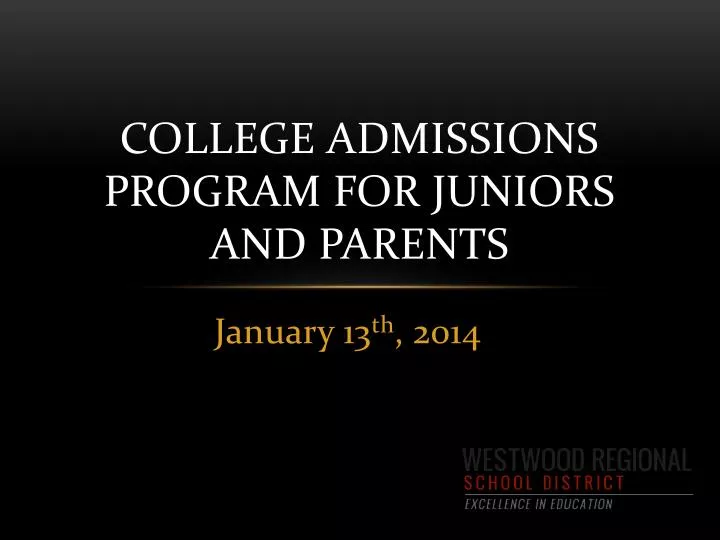 college admissions program for juniors and parents