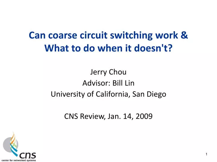 can coarse circuit switching work what to do when it doesn t