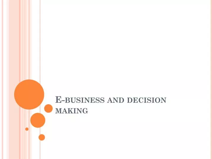 e business and decision making