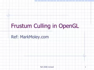 Frustum Culling in OpenGL