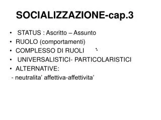 socializzazione cap 3