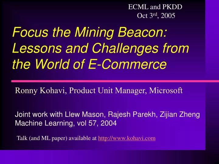 focus the mining beacon lessons and challenges from the world of e commerce